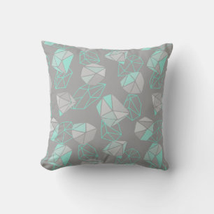 Coussin Gems moderne Motif Gris & Aqua