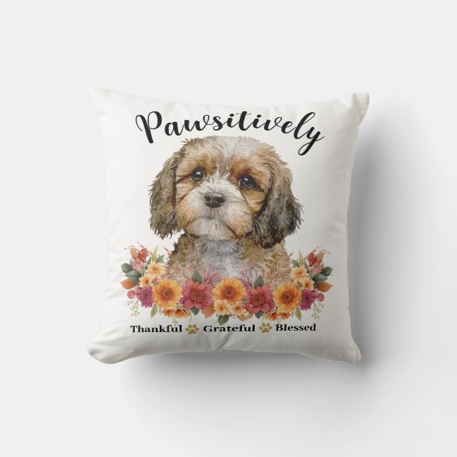 Coussin Génial et gracieux, bienheureux, mignon chien (Recto)