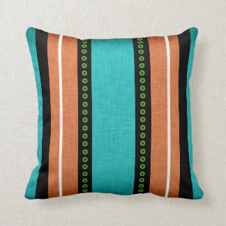 Coussin Génial orange d'aqua noir de rayures