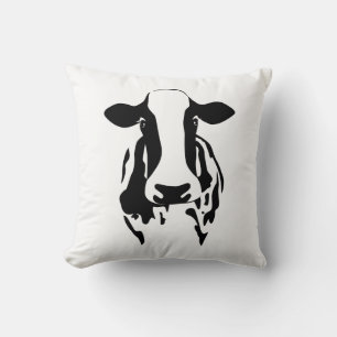 Coussin Génisse noire et blanche Ferme de vaches Agriculte
