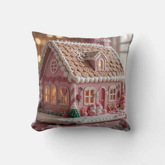 Coussin gentil pain d'épice rose (Recto)