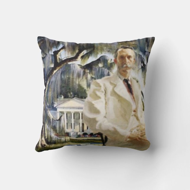 Coussin Gentilhomme de Savannah avec chat (Verso)