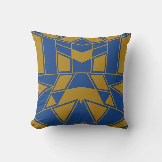 Coussin Géo #545 Or & Bleu (Recto)