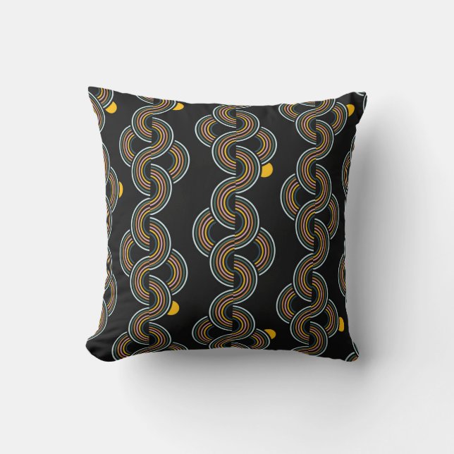 Coussin Geo Stripe : Design Vintage tendance (Recto)