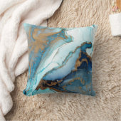 Coussin Géode de marbre d'agate bleue et dorée Kintsugi (Couverture)