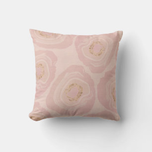 Coussin Géodes d'or rose et Rose Lancer l'oreiller