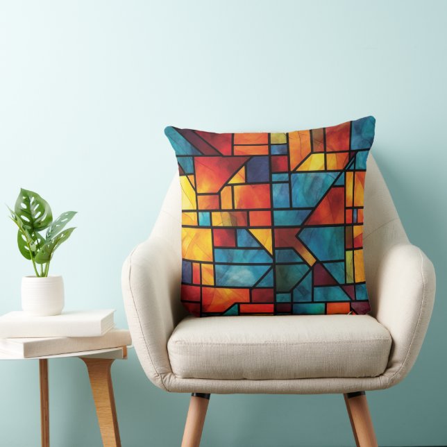 Coussin Geometric Design Throw Pillow (Chaise)