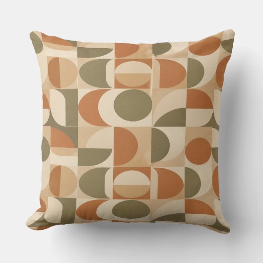 Coussin Geometric Earthy Tones Pillow (Recto)