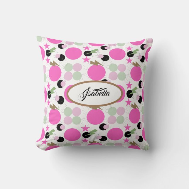 Coussin Geometric graphic power girl (Recto)