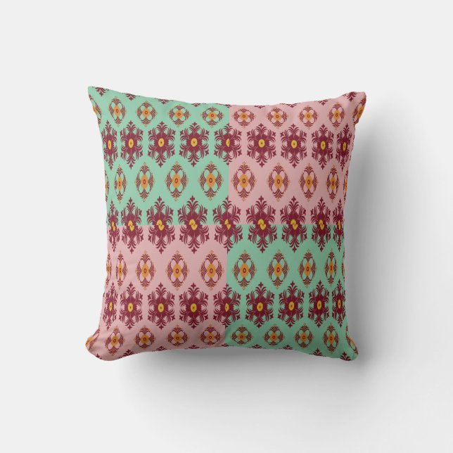 Coussin Geometric Patchwork Throw Pillow – Modern Purple C (Recto)