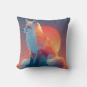 Coussin Geometric Wolf Silhouette |Modern Polygon Wildlife (Recto)