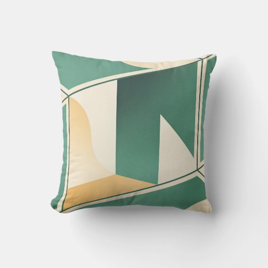 Coussin geometrical boho chic sage green minimalist (Recto)