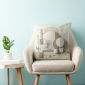 Coussin Géométrie 3D neutre douce (Chaise)