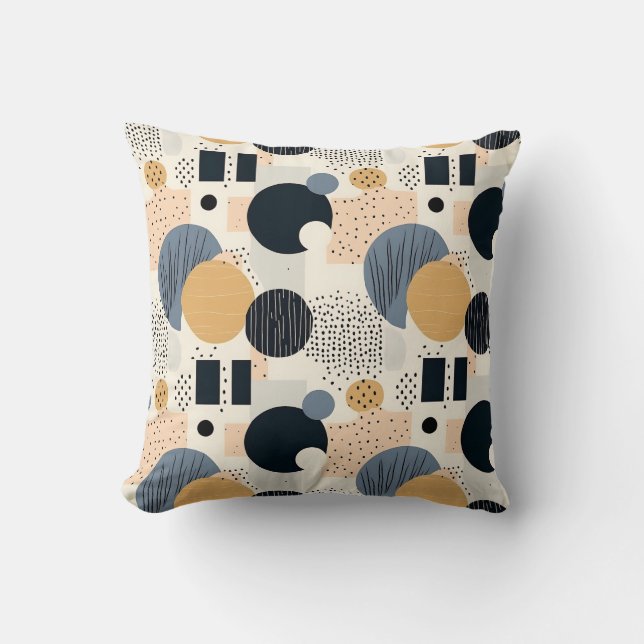 Coussin Géométrie abstraite minimaliste bohème colorée sim (Recto)