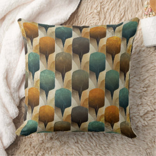 Coussin Géométrie Art Déco sarcelle et or inspirée de l'an