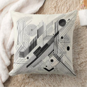 Coussin Géométrie dynamique noir et blanc (Couverture)