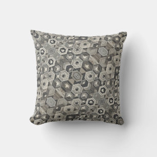Coussin Géométrie en niveaux de gris