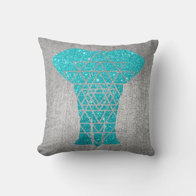 Coussin Géométrie Gris Argent Océan Parties scintillant El (Recto)