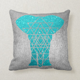 Coussin Géométrie Gris Silver Ocean Parties scintillant 