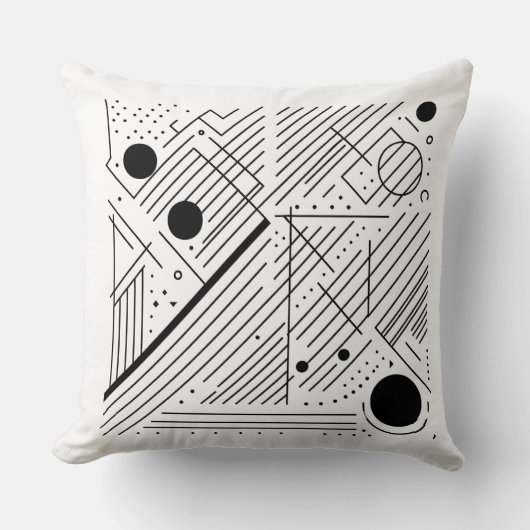 Coussin Géométrie monochrome audacieuse (Recto)