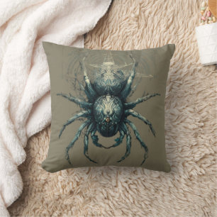 Coussin Géométrie mystique de l'araignée occulte Art sombr