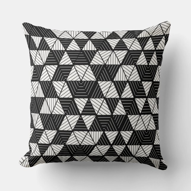 Coussin Géométrie noir et blanc (Recto)