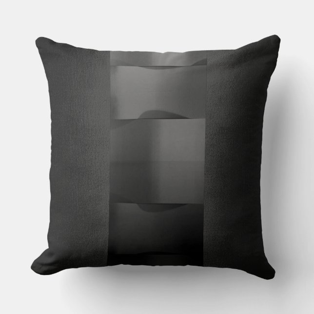 Coussin Géométrie Plum violet 3 dimensions Gris noir (Recto)