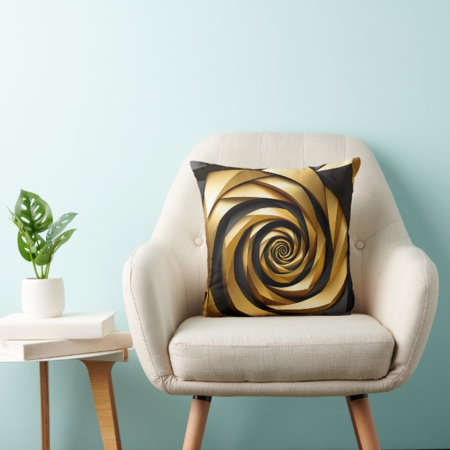 Coussin Géométrie spirale dorée (Chaise)