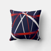 Coussin Géométrie Urbaine Bleu Blanc Rouge (Verso)