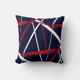 Coussin Géométrie Urbaine Bleu Blanc Rouge