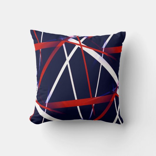 Coussin Géométrie Urbaine Bleu Blanc Rouge (Recto)