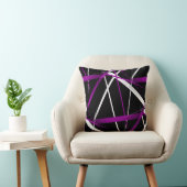 Coussin Géométrie Urbaine Noir Blanc Violet (Chaise)