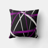 Coussin Géométrie Urbaine Noir Blanc Violet (Verso)