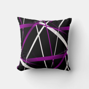 Coussin Géométrie Urbaine Noir Blanc Violet