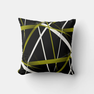 Coussin Géométrie Urbaine Olive-Vert Noir