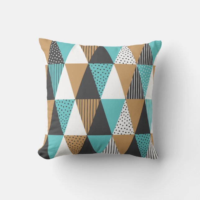Coussin Géométrie vintage : illustration Abstraite. (Recto)