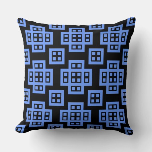Coussin Géométrique 030614 - Bébé bleu sur noir (Recto)
