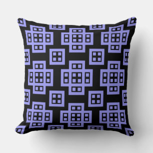 Coussin Géométrique 030614 - Bleu pastel sur noir