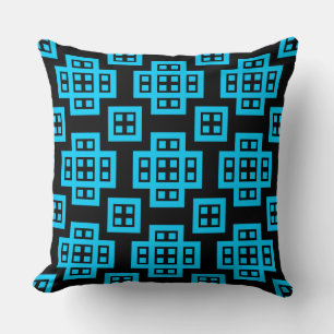 Coussin Géométrique 030614 - Ciel bleu sur noir