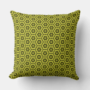 Coussin Géométrique 280514 (03) - Banane et olive foncée