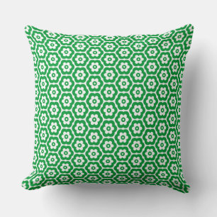 Coussin Géométrique 280514 (03) - Vert herbe sur blanc