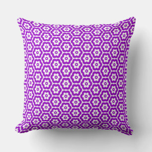 Coussin Géométrique 280514 (03) - Violet sur blanc