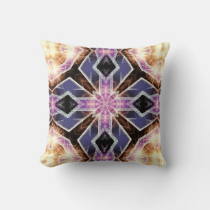 Coussin géométrique à cristal d'énergie violet