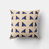 Coussin géométrique abstrait Cobalt Bloom (Verso)