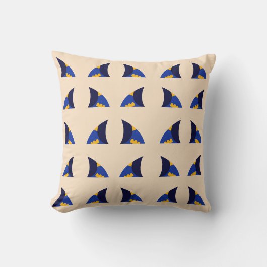 Coussin géométrique abstrait Cobalt Bloom (Recto)
