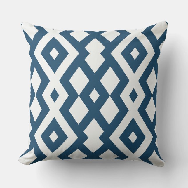 Coussin géométrique bleu/blanc (Recto)