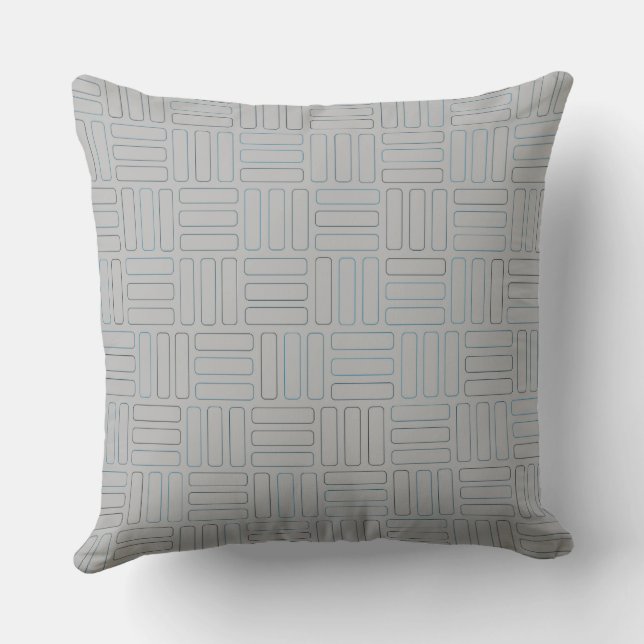 Coussin Géométrique bleu et gris (Verso)