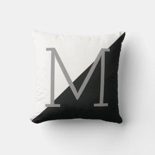 Coussin géométrique en noir et blanc