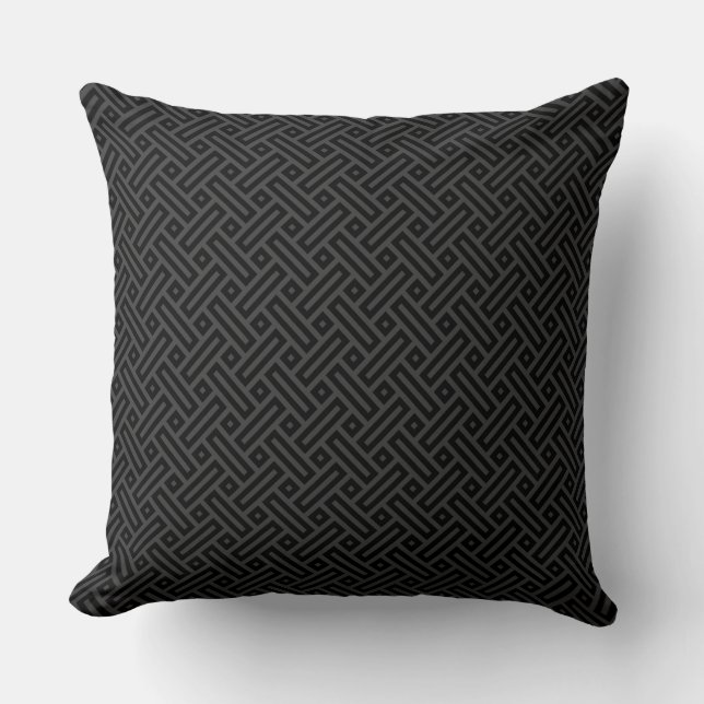 Coussin géométrique gris et noir (Recto)