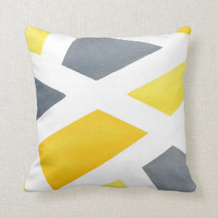 Coussin Géométrique gris jaune
